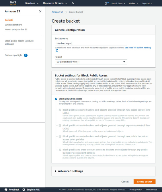 CloudFront distributions list